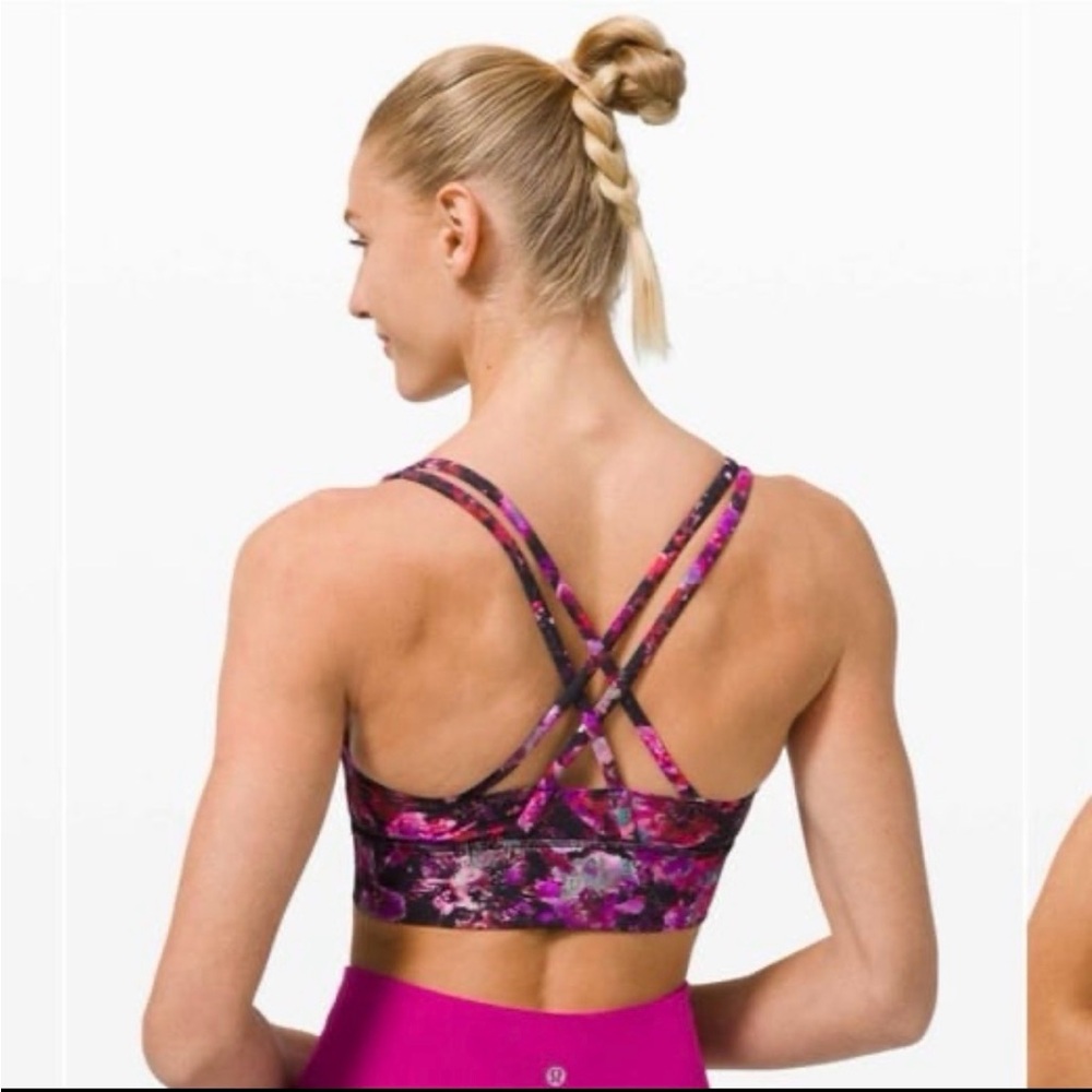 lululemon tote & Pink & Purple Floral Scoop Sports Bra free tote bag - Picture 2 of 7